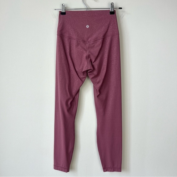 Lululemon Align Pant II 25” Nulu Polar Shift Emboss Plumful Mauve Pink Leggings - Picture 8 of 10